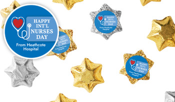 Heart Stethoscope International Nurses Day Personalised Foil Chocolate Stars