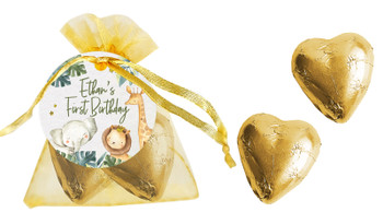 Animal Safari 1st Birthday Personalised Organza Bag