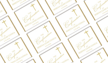 Gold Writing Personalised Confirmation Mini Chocolates