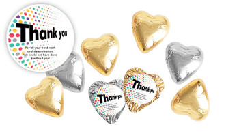 Dynamic Dots Personalised Thank You Chocolate Hearts