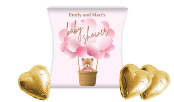 Teddy Bear Pink Baby Shower Personalised Pillow Boxes