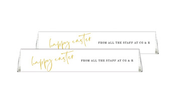 Gold On White Personalised Toblerone Bar 50g