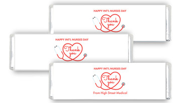 Red Stethoscope Nurses Day Personalised Cadbury Chocolate Bar