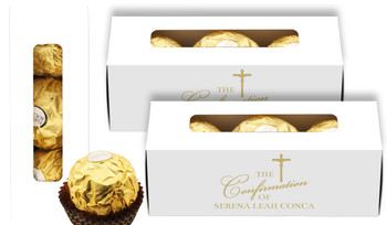 Gold Writing Personalised Confirmation Ferrero Rocher Gift Box