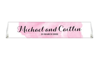  A Splash Of Watercolour Pink Large Toblerone Wedding Chocolates 100g