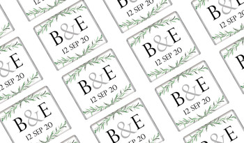 Green Branches Wedding Mini Chocolates