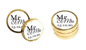 Mr & Mrs Announcement Personalised Chocolate Coins