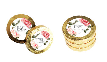 Rose Diamond Personalised Chocolate Coins