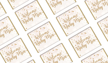 Heart Confetti Birth Announcement Mini Chocolates