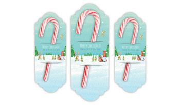 A Watercolour Christmas Personalised Candy Cane Card