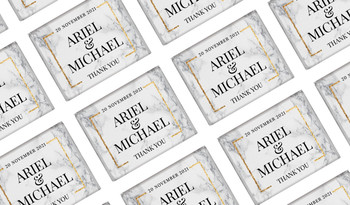 Marble Gold Frame Personalised Mini Chocolates