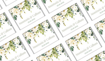 White Roses Hanging Personalised Mini Chocolates