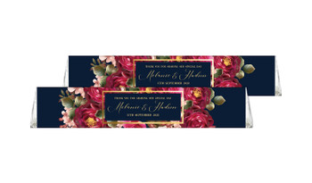 Bold Floral Toblerone Wedding Personalised Chocolates 50g