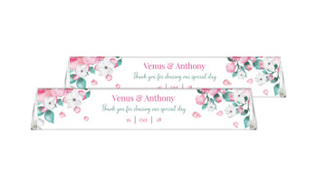 Falling Petals Wedding Personalised Toblerone Bar 50g