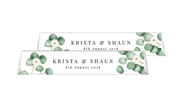 Eucalyptus Wedding Personalised Toblerone Bar 50g