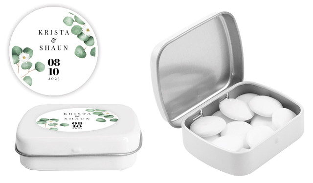 Eucalyptus Wedding Personalised Mint Tin