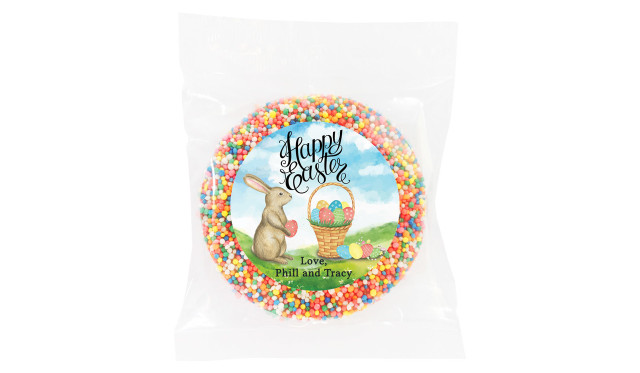 Bunny And Basket Personalised Easter Giant Chocolate Freckles