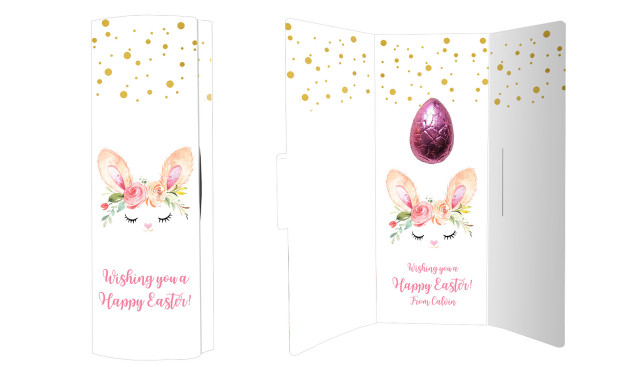 Bunny Face Personalised Easter Chocolate Card