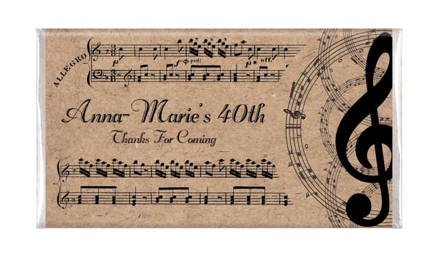 Musical Notes On Kraft Custom Chocolates