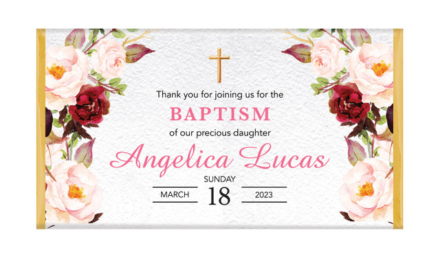 Pink Masala Personalised Christening Chocolate Bar