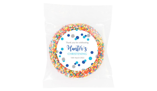 Confetti In Blue & Silver Custom Christening Freckle