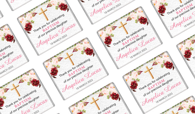 Pink Masala Personalised Christening Mini Chocolates