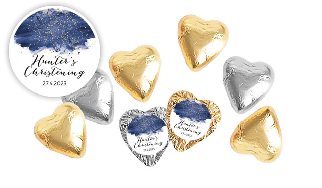 Watercolour Confetti Personalised Chocolate Hearts