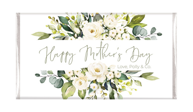 White Roses Mother's Day Personalised Chocolate Bars