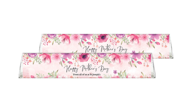 Floral Watercolour Custom Toblerone Mother's Day Chocolates 50g