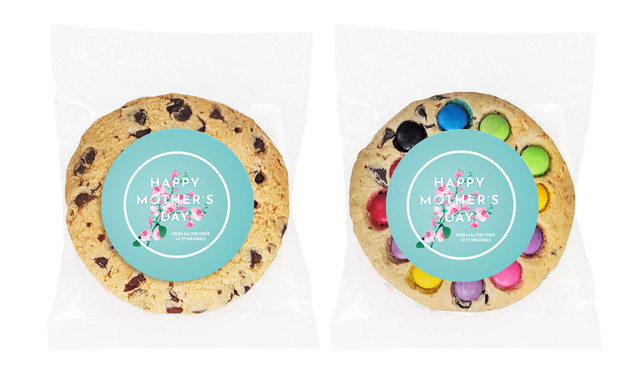 Pink Blooms On Aqua Mother's Day Cookie