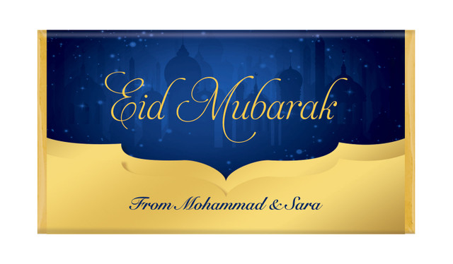 Gold City Eid Mubarak Personalised Chocolate Bar