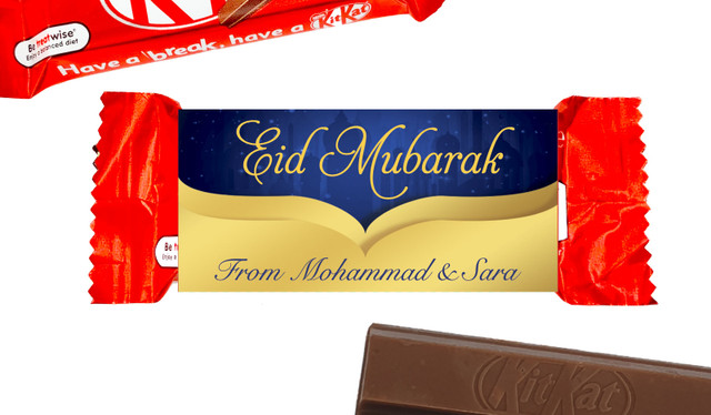Gold City Eid Mubarak Custom 2-Finger Kit Kat