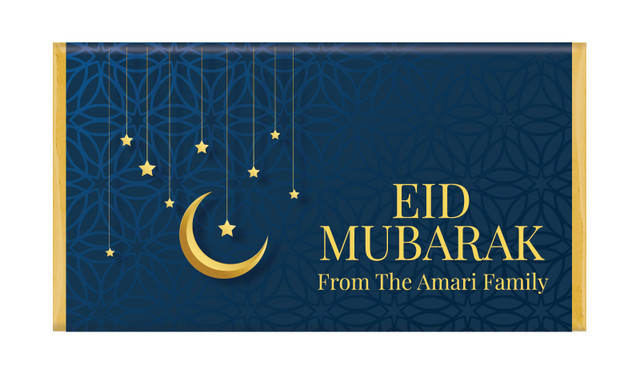 Moon on Navy Eid Mubarak Personalised Chocolate Bars