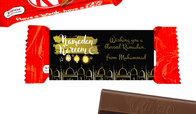 Mosque Eid Mubarak Custom 2-Finger Kit Kat