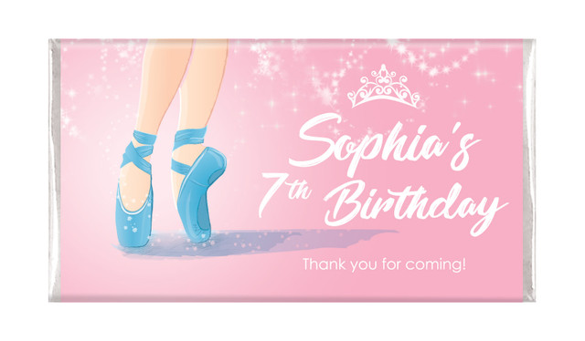 Ballet Shoes Personalised Birthday Chocolate Bar