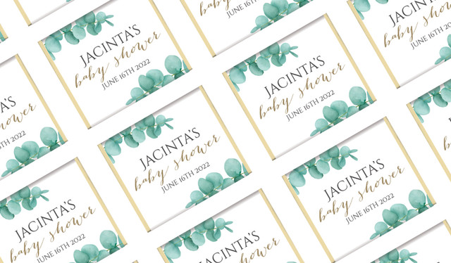 Eucalyptus Custom Baby Shower Mini Chocolates