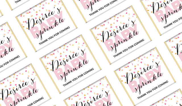 Sprinkle Confetti Personalised Baby Shower Mini Chocolates