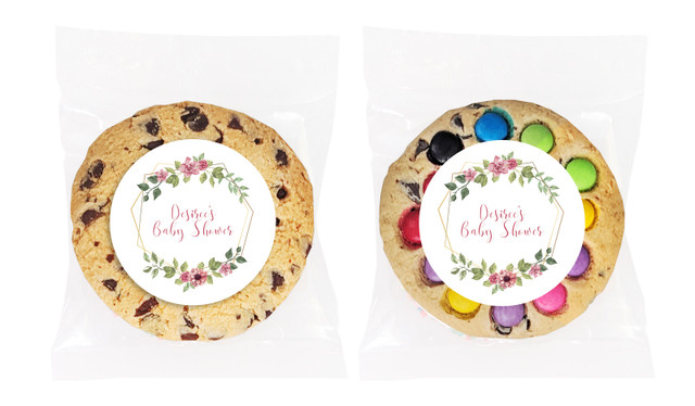 Floral Hexagons Baby Shower Cookie