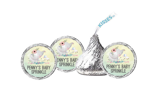 Elephant And Friend Baby Shower Hershey's Kisses