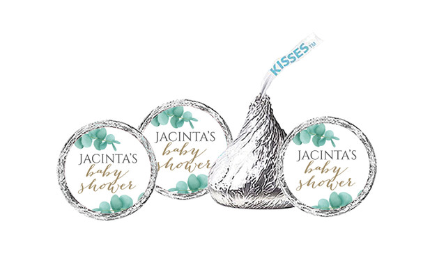 Eucalyptus Leaves Baby Shower Hershey's Kisses