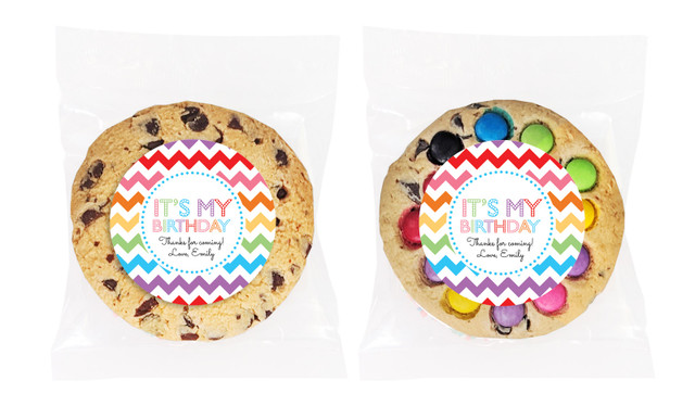 Chevron Rainbow Personalised Birthday Cookie