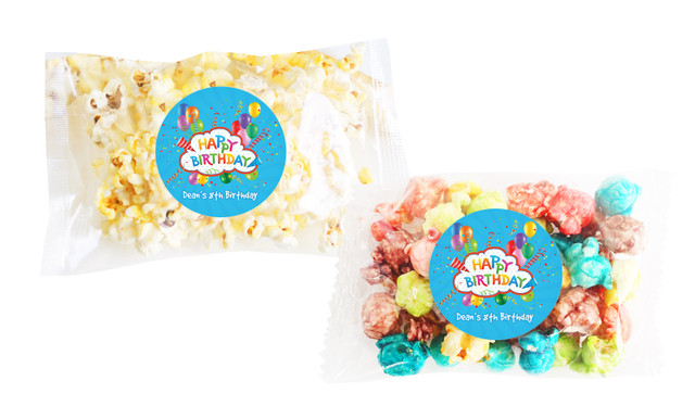 Happy Confetti Popcorn Bags With Personalisation