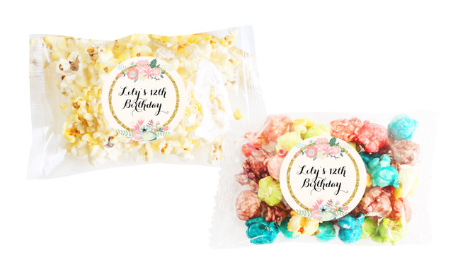 Spring Florals Popcorn Bags With Personalisation