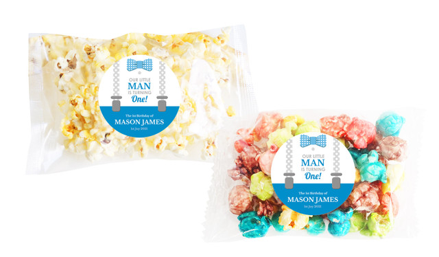 Little Man Popcorn Bags With Personalisation
