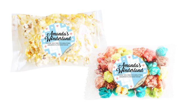 Alice In Wonderland Popcorn Bags With Personalisation