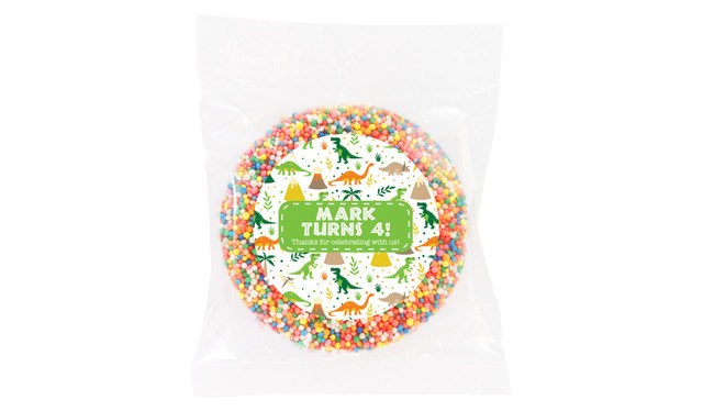 Dinosaur Background Personalised Giant Chocolate Freckle