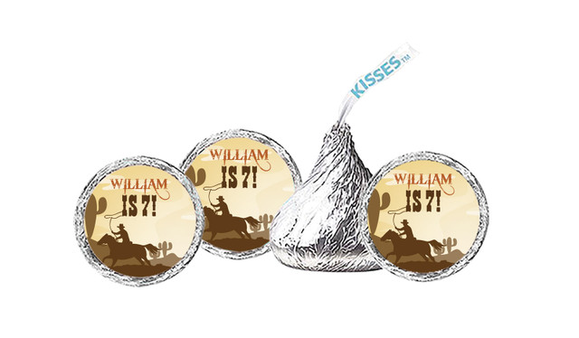 Cowboy Party Personalised Birthday Hershey's Kisses