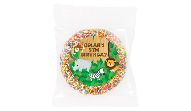 Jungle Animals Birthday Personalised Chocolate Freckle