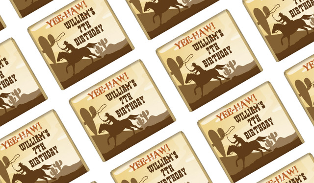 Cowboy Custom Birthday Mini Chocolates