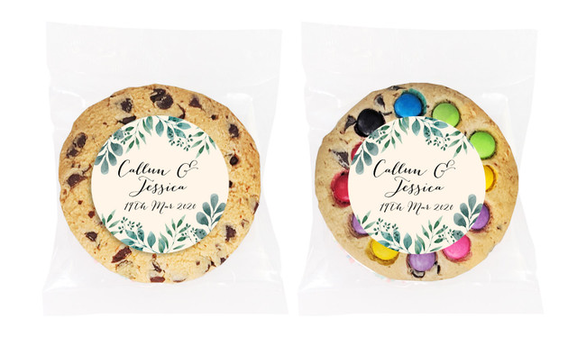 Branches On Cream Personalised Cookie